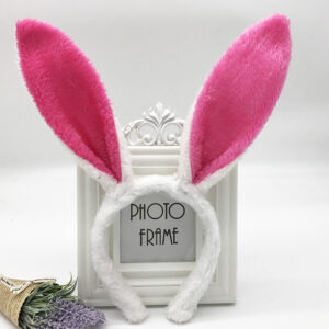 White and rose plush rabbit ears