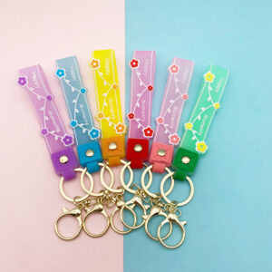 O1CN01ovw1ij1ql4vu2VcOM__2200780885535-0-cib Wholesale Small Flower Jelly Color Soft PVC Lanyard Keychains