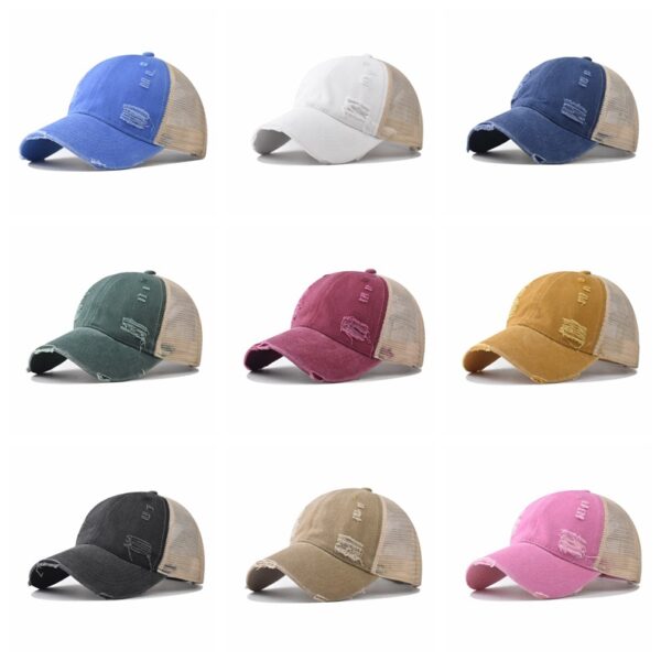 Wholesale Washed Distressed Baseball Cap with Holes