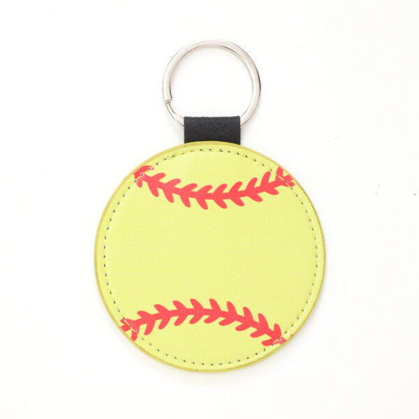 Wholesale Sports Style Baseball Football Basketball Volleyball Leather Keychain