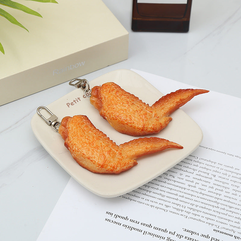 Wholesale PVC Simulation Orleans Grilled Wings Food Creative Keychain