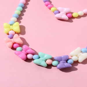 Wholesale Handmade Beaded Colorful Bow Tie Necklace Bracelet Set