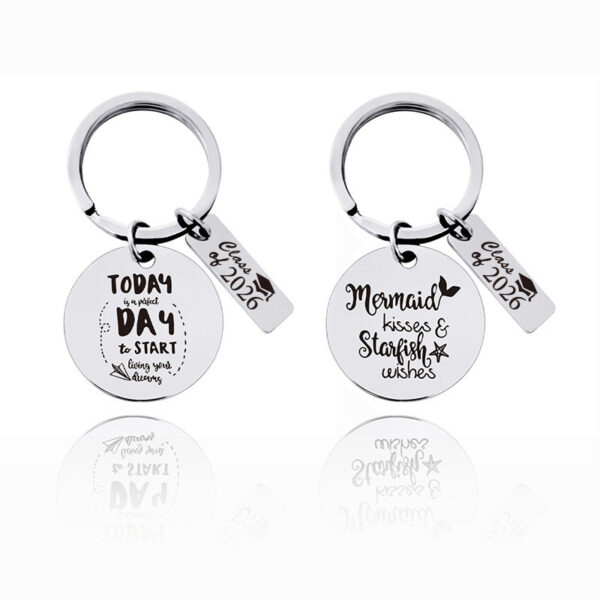 Wholesale Stainless Steel Graduation Season Lettering Keychain