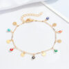 Wholesale Color Irregular Shape Peach Heart Round Drop Shape Alloy Anklets