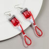 Wholesale Funny Creative Sweet and Cool Style Simulated Plasma Blood Bag Earrings