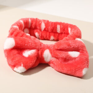 #9 red polka dot headband - single
