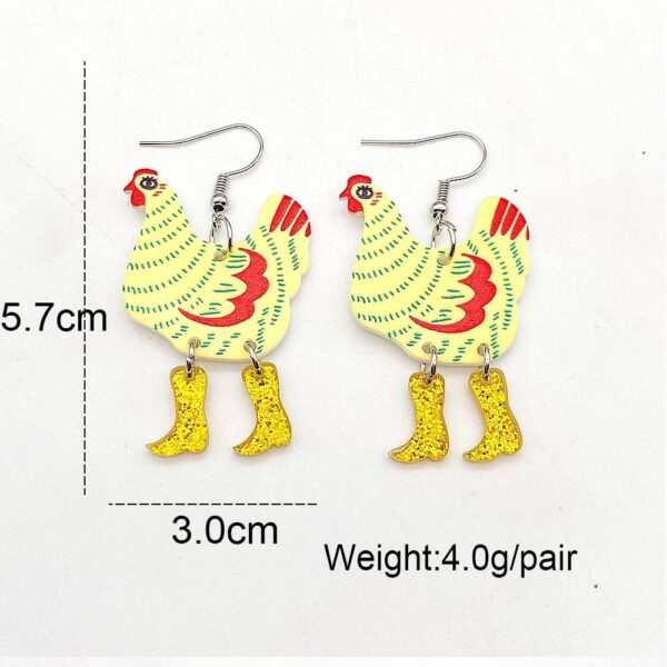 O1CN01p6niqI26rWUZU9Zqg_2209785017715-0-cib Wholesale Funny High Heels Polka Dot Rooster Acrylic Earrings