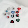 Wholesale Christmas Heart Straight Hole Full Drill Clay Beads