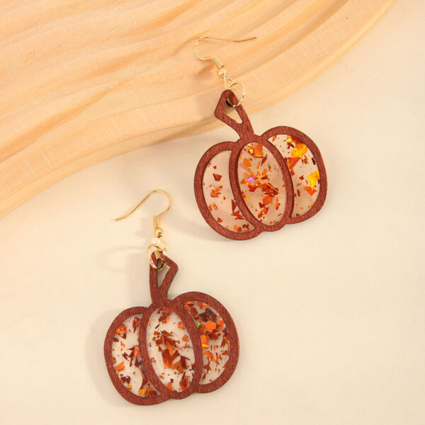 Wholesale Halloween Simple Fashion Personalized Novel Splicing Pumpkin Acrylic Earrings