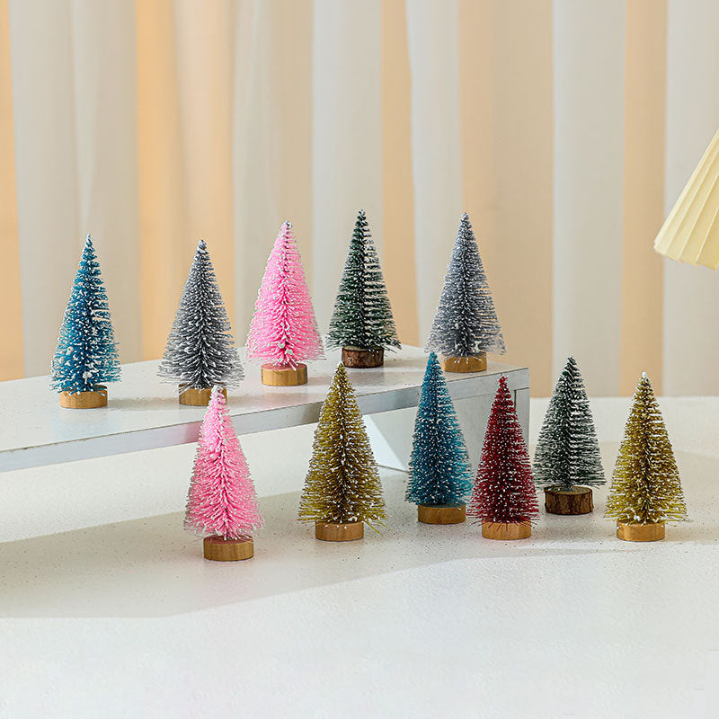 Wholesale 10cm*4.5cm Colored Gold Onion Pink Cedar Christmas Tree PVC Ornaments