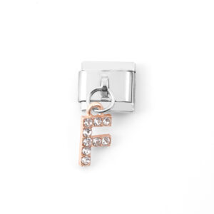 0747-18K Zircon Letter F