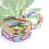 Wholesale Ethnic Weaving Colorful Tassel Lucky Friendship Polyester Cotton Bracelet