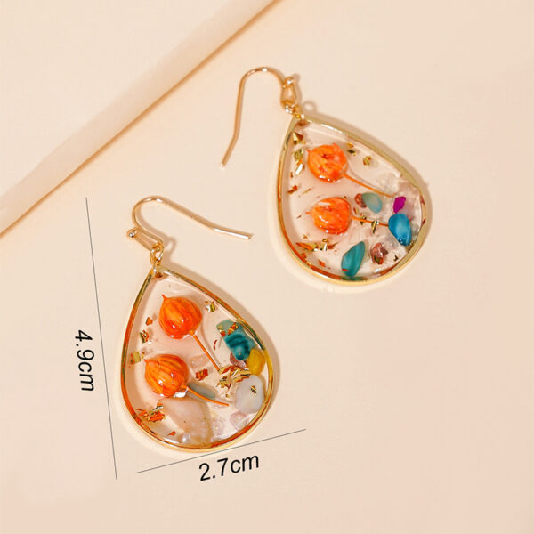 Wholesale Bud Teardrop-shaped Preserved Flower Earrings