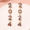 O1CN01pEr3ab1gFnuXaUnzq_2213748334113-0-cib Wholesale 2024 Full Diamond Digital Zinc Alloy Earrings