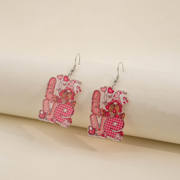 Wholesale Valentine's Day Love Gnome Flamingo LOVE Acrylic Earrings