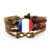 Wholesale Flag Time Stone Multilayer Braided Alloy Bracelet