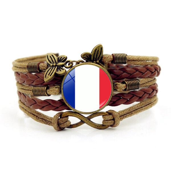 Wholesale Flag Time Stone Multilayer Braided Alloy Bracelet