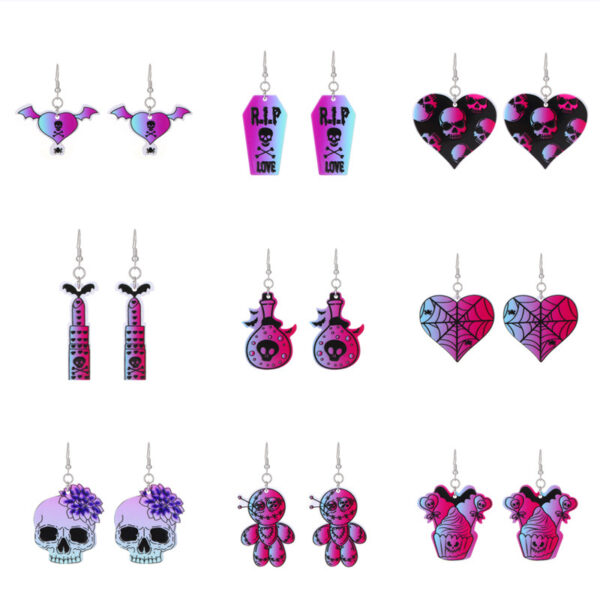 O1CN01pG38EJ1ZtvBK1ddwB_3833523253-0-cib Wholesale Halloween Love Skeleton Cartoon Alloy Earrings