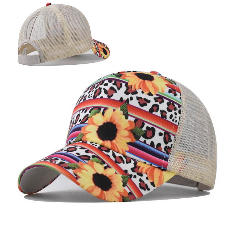 Wholesale Cotton Aztec Pattern Leopard Print Suower Baseball Cap