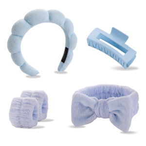 Sky blue hairband, hairpin, hair tie, wrist 5-piece set (seam interface)