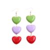Wholesale Candy Color Heart Acrylic Earrings