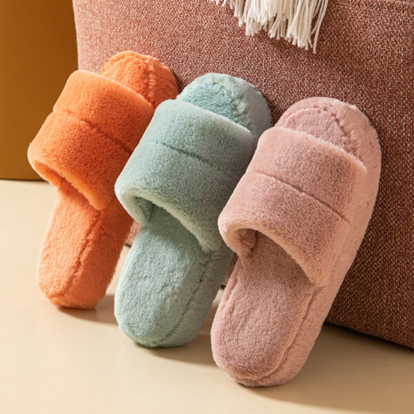 Wholesale Open Toe Plush Cotton Slippers
