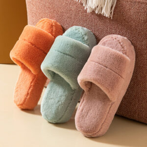 Wholesale Open Toe Plush Cotton Slippers