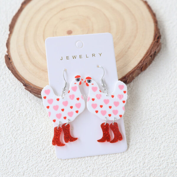 O1CN01pHHpzo1tTAUbCEQa6_2207988525902-0-cib Wholesale Acrylic Quirky Polka Dot Rooster Earrings