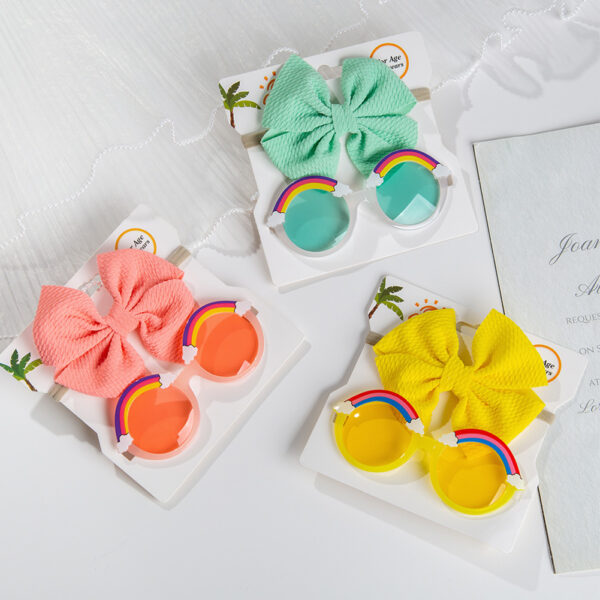 Wholesale Kids Sunglasses Fabric Headband Set