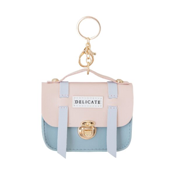 Wholesale PU Mini School Bag Type Coin Purse Keychain
