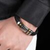 Wholesale of New Fashionable Men's Leather Alloy Bracelet