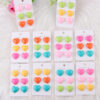 Wholesale Japanese Style Fresh Candy Colored Love Three Piece Set Acrylic Simple and Fashionable Earrings