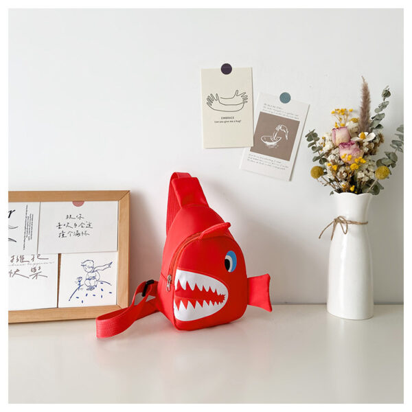 Wholesale Oxford Cloth Cartoon Shark Kids Messenger Bag