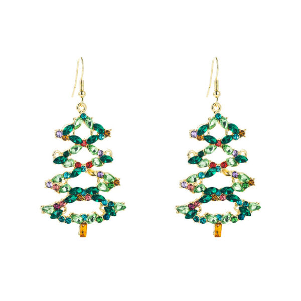 Wholesale Christmas Tree Alabaster Alloy Earrings