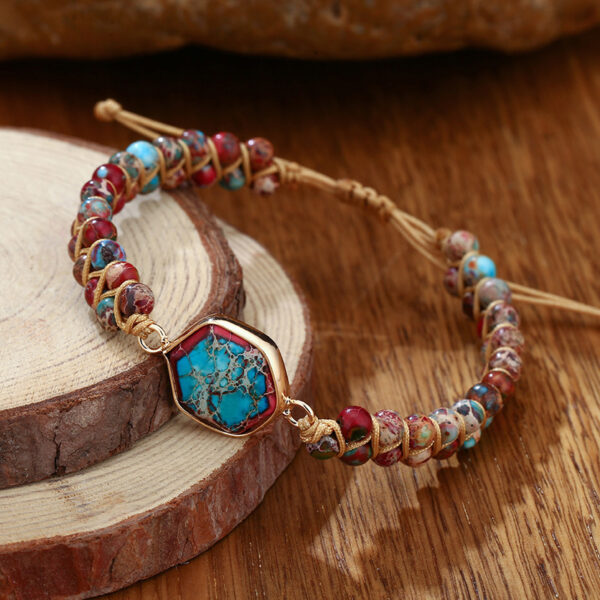 Wholesale Natural Stone Hexagram Handwoven Bracelet
