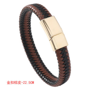 Gold buckle brown leather -22.5cm
