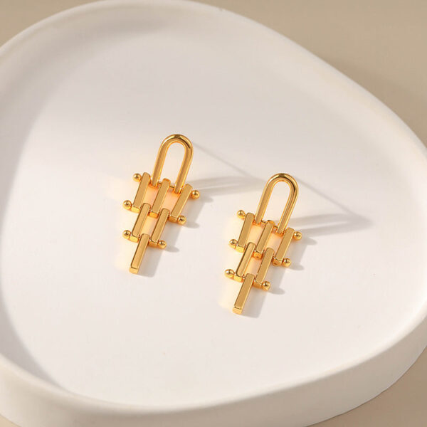Wholesale Brass Plated 18K Real Gold Irregular Long Earrings