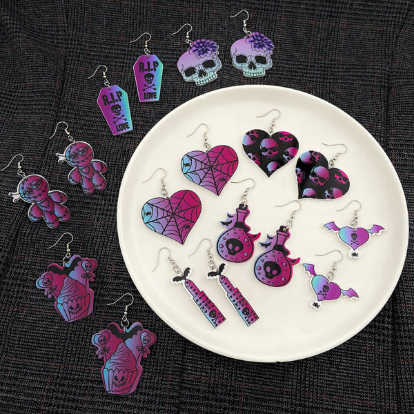 O1CN01pNY6M91ZtvBHUYiVO_3833523253-0-cib Wholesale Halloween Love Skeleton Cartoon Alloy Earrings