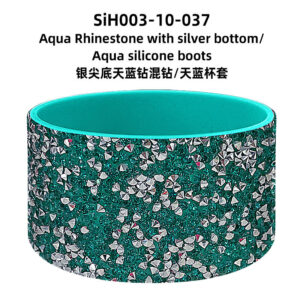 Silver pointed bottom sky blue diamond mixed diamond/sky blue cup cover