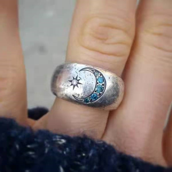 Wholesale Vintage Star Moon Rings Alloy