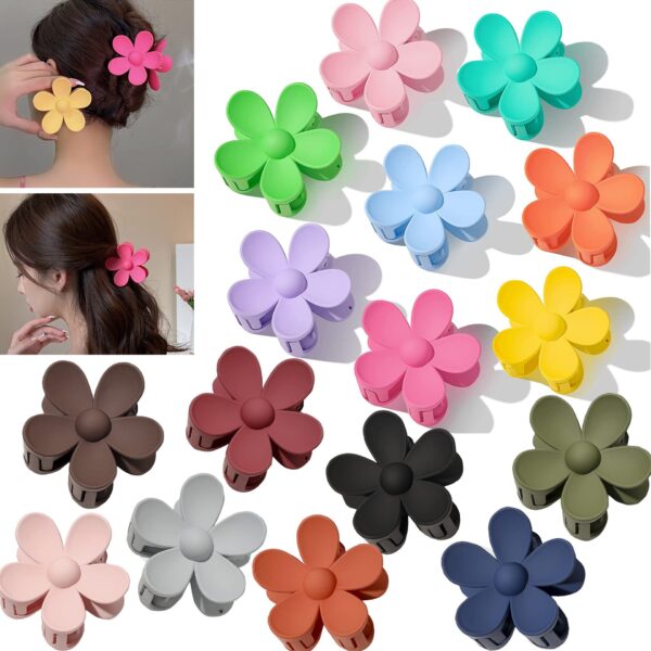 Wholesale ABS Colorful Flower Hair Clips