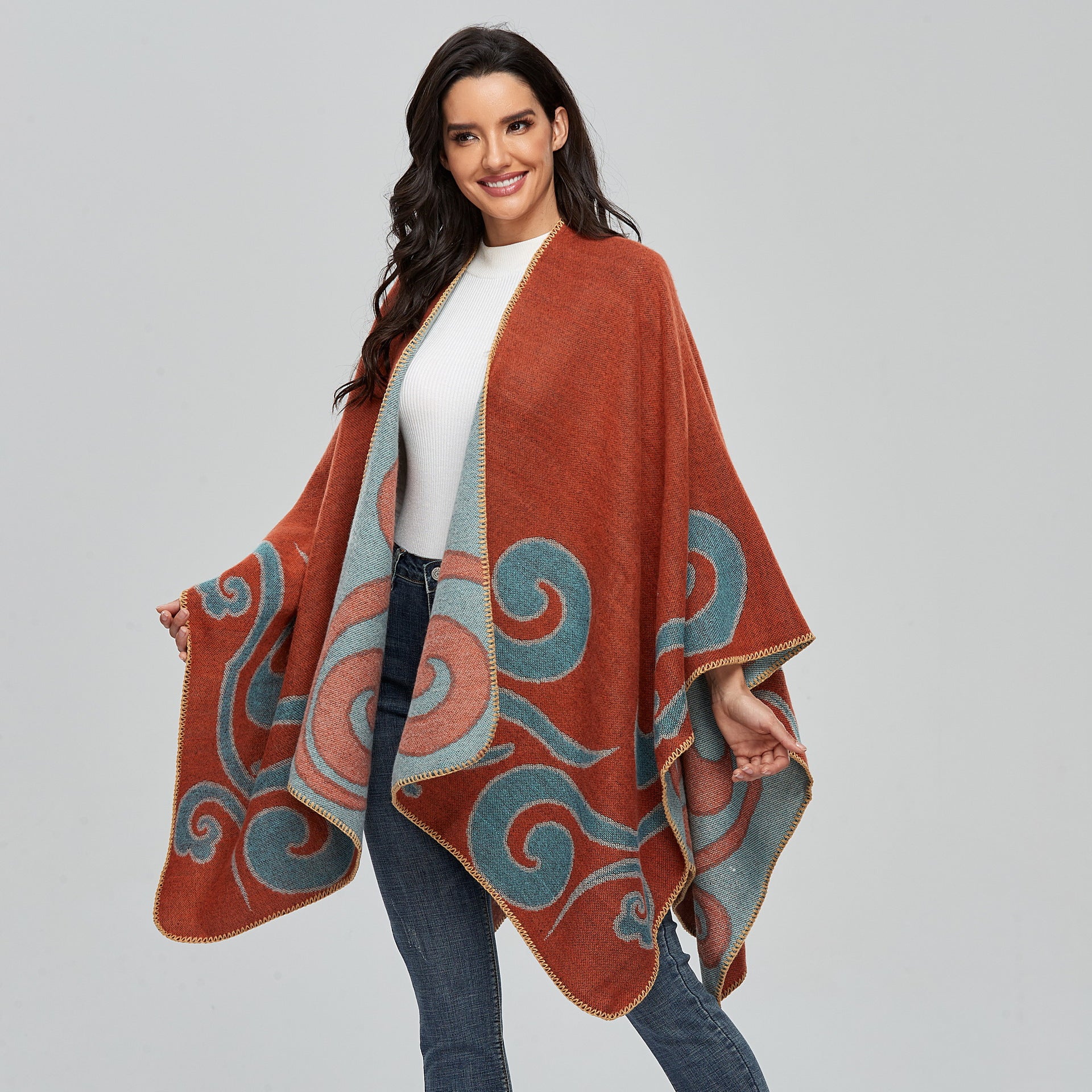 Wholesale Imitation Cashmere Cape ves