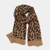 Wholesale Autumn and Winter Cold-proof and Warm Thickened Wool Knitted Leopard Print Scarf and Gloves Three-piece Set