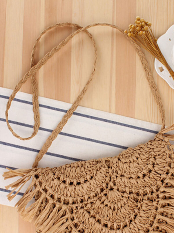 Wholesale Paper Rope Tassel Woven Shoulder Bag
