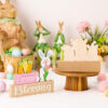 Wholesale of Easter Bunny Floral Wooden Decorations