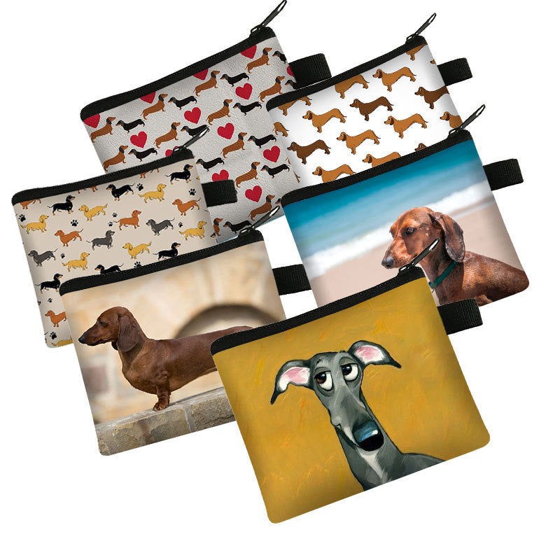 Wholesale lyester Cartoon Animal Hound Dog Kids Coin Purse