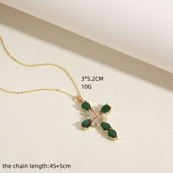 Wholesale Cross Madonna Portrait Zircon Pendant Necklace