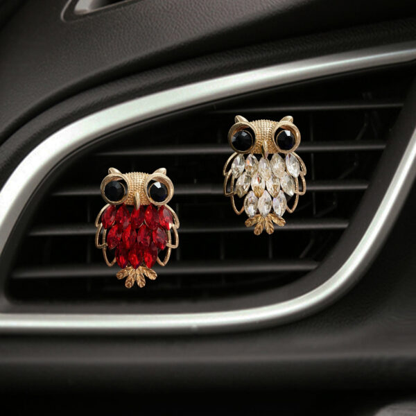 Wholesale Metal Rhinestone Owl Car Aroma Decoration Clip