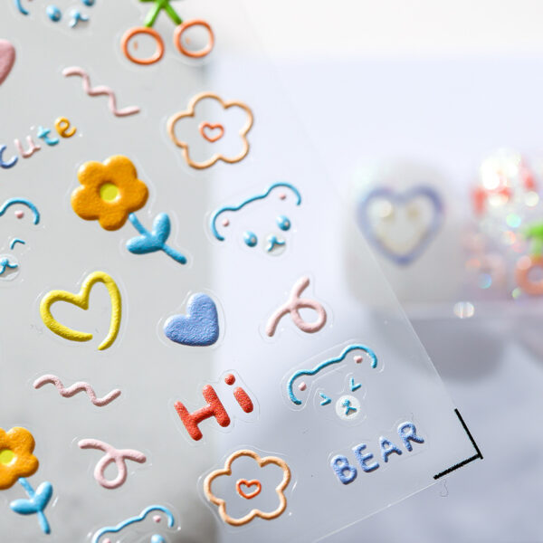 Wholesale Ferrite Frosted Plastic Nail Stickers