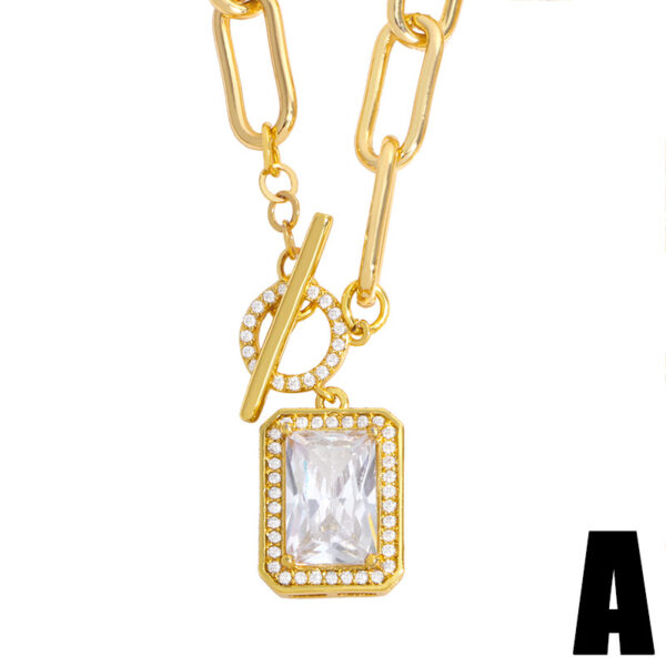 O1CN01pXBv7s2JAY9cinNas_2926419381-0-cib Wholesale Necklace Copper Plated 18K Gold Pentagram with Diamonds OLY-NE-AS003